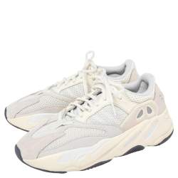 Pre Owned Yeezy x Adidas White Suede and Mesh Yeezy 700 Analog Sneakers Size 38.5