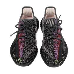 Pre Owned حذاء رياضي ييزي  x أديداس بوست 350 V2 يشيل تريكو قطن متعدد الألوان مقاس 36.5