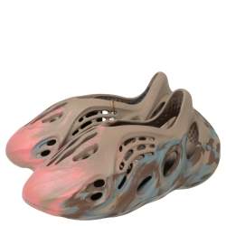 Pre Owned Yeezy Multicolor Rubber Foam Runner MX Sand Grey Sneakers FR 38