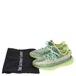 Pre Owned Yeezy x Adidas Green/Black Knit Fabric Boost 350 V2 Yezreel Sneakers Size 36