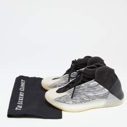 Yeezy x Adidas Grey/Black Mesh and Fabric QNTM Sneakers Size 42