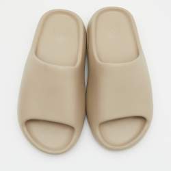 Pre Owned Yeezy x Adidas Beige Rubber Slide Pure Size 39