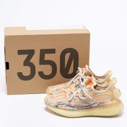 Pre Owned Yeezy Multicolor Knit Fabric Boost 350 V2 Mx Oat Sneakers Size 36