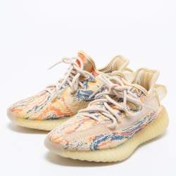 Pre Owned Yeezy Multicolor Knit Fabric Boost 350 V2 Mx Oat Sneakers Size 36