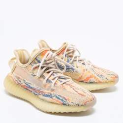 Pre Owned Yeezy Multicolor Knit Fabric Boost 350 V2 Mx Oat Sneakers Size 36