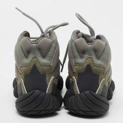 Pre Owned Yeezy x Adidas Grey Suede and Neoprene 500 High Mist Slate Sneakers Size 38