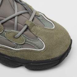 Pre Owned Yeezy x Adidas Grey Suede and Neoprene 500 High Mist Slate Sneakers Size 38