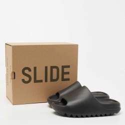 Yeezy x Adidas Black Rubber Onyx Slides Size 38
