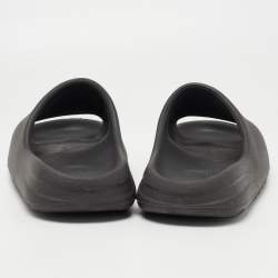 Pre Owned Yeezy x Adidas Black Rubber Onyx Flat Slides Size 38