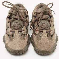 Pre Owned Yeezy x Adidas Green/Grey Suede and Fabric Yeezy 500 Clay-Brown Sneakers Size 36 2/3