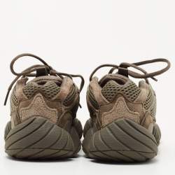 Pre Owned Yeezy x Adidas Green/Grey Suede and Fabric Yeezy 500 Clay-Brown Sneakers Size 36 2/3