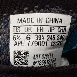 Pre Owned Yeezy x Adidas Blue/Grey Knit Fabric Boost 380 Covellite Sneakers Size 39 1/3