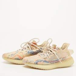 Pre Owned Yeezy Multicolor Knit Fabric Boost 350 V2 Mx Oat Sneakers Size FR 36