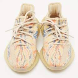 Pre Owned Yeezy Multicolor Knit Fabric Boost 350 V2 Mx Oat Sneakers Size FR 36