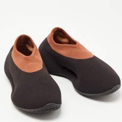 Pre Owned Yeezy x Adidas Black/Brown Knit Fabric RNR Stone Carbon Sneakers Size 38 2/3