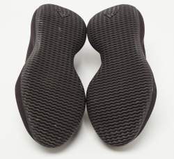 Pre Owned Yeezy x Adidas Black/Brown Knit Fabric RNR Stone Carbon Sneakers Size 38 2/3