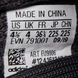 Pre Owned Yeezy x Adidas Black Knit Fabric Boost 350 V2 Black Angel Non Reflective Sneakers Size 36 2/3