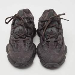 Pre Owned Yeezy x Adidas Black Mesh and Suede Boost 500 Utility Black Sneakers Size 38 2/3