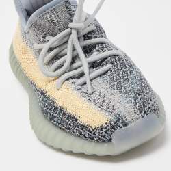 Pre Owned Yeezy x Adidas Blue Knit Fabric Boost 350 V2 Ash Blue Sneakers Size 38