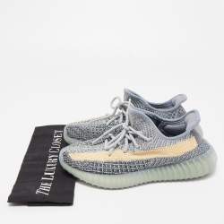 Pre Owned Yeezy x Adidas Blue Knit Fabric Boost 350 V2 Ash Blue Sneakers Size 38