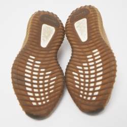 Pre Owned Yeezy x Adidas Brown Knit Fabric Boost 350 V2 Sand Taupe Sneakers Size 38 2/3