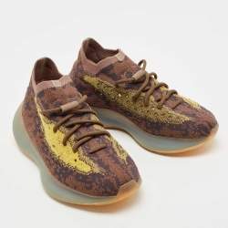 Pre Owned Yeezy x Adidas Brown Knit Fabric Boost 380 lmnte Sneakers Size 38 2/3