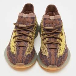 Pre Owned Yeezy x Adidas Brown Knit Fabric Boost 380 lmnte Sneakers Size 38 2/3