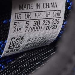 Yeezy x Adidas Navy Blue/Black Knit Fabric Boost 350 V2 Sneakers Size 38