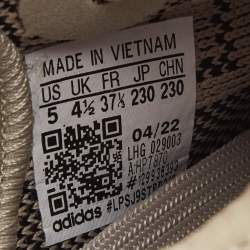 Pre Owned Yeezy x Adidas White Fabric Boost 350 V2 Slate Core Sneakers Size 37 2/3
