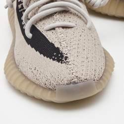 Pre Owned Yeezy x Adidas White Fabric Boost 350 V2 Slate Core Sneakers Size 37 2/3