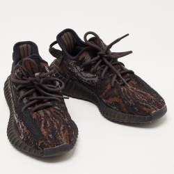 Yeezy x Adidas Black/Brown Knit Fabric Boost 350 V2 MX Rock Sneakers Size 38