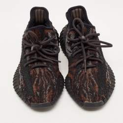 Yeezy x Adidas Black/Brown Knit Fabric Boost 350 V2 MX Rock Sneakers Size 38