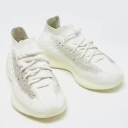 Pre Owned Yeezy x Adidas White Fabric Boost 380 calcite-glow Sneakers Size 38