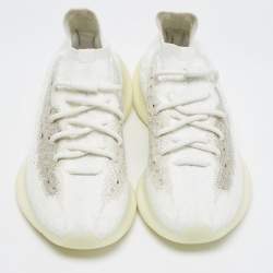 Pre Owned Yeezy x Adidas White Fabric Boost 380 calcite-glow Sneakers Size 38