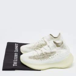Pre Owned Yeezy x Adidas White Fabric Boost 380 calcite-glow Sneakers Size 38