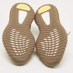 Pre Owned Yeezy x Adidas Brown Mesh and Fabric Boost 350 V2 Earth Sneakers Size 39 1/3