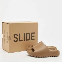 Yeezy x Adidas Brown Rubber Ochre Flat Slides Size 38