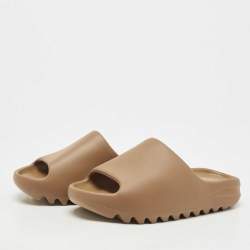 Yeezy x Adidas Brown Rubber Ochre Flat Slides Size 38