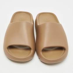 Yeezy x Adidas Brown Rubber Ochre Flat Slides Size 38