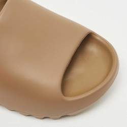 Yeezy x Adidas Brown Rubber Ochre Flat Slides Size 38