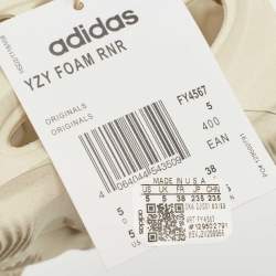 Pre Owned Yeezy x Adidas Cream Rubber Foam RNNR Sneakers Size 38