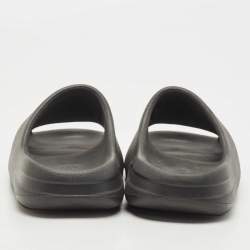 Pre Owned Yeezy x Adidas Black Rubber Onyx Slide Flats Size 38