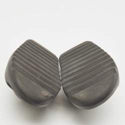 Pre Owned Yeezy x Adidas Black Rubber Onyx Slide Flats Size 38