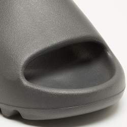 Pre Owned Yeezy x Adidas Black Rubber Onyx Flat Slides Size 37