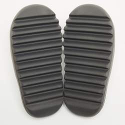 Pre Owned Yeezy x Adidas Black Rubber Onyx Flat Slides Size 37
