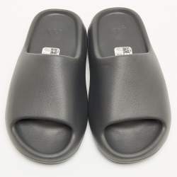 Pre Owned Yeezy x Adidas Black Rubber Onyx Flat Slides Size 37