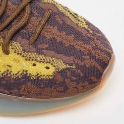 Pre Owned Yeezy x Adidas Brown/Yellow Knit Fabric Boost 380 Imnte Sneakers Size 44.5