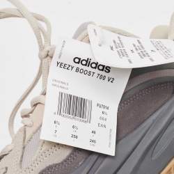 Pre Owned Yeezy x Adidas Grey Suede and Fabric Boost 700 V2 Tephra Sneakers Size 40