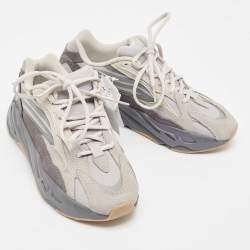Pre Owned Yeezy x Adidas Grey Suede and Fabric Boost 700 V2 Tephra Sneakers Size 40