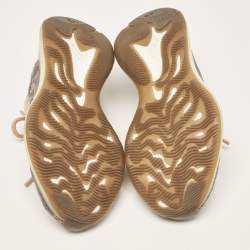 Pre Owned Yeezy x Adidas Grey/Beige Knit Fabric Boost 380 Mist Sneakers Size 38